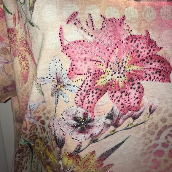 Avenue - Peach Summer top with sheer shoulders Sz 22/24 - Picture 2 of 3